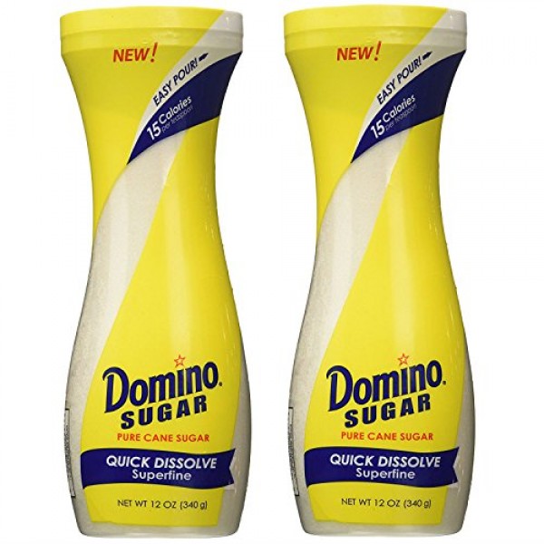 Domino White Sugar Pure Cane Sugar Quick Dissolve Superfine, 12 ...