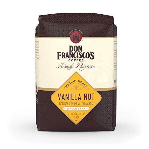 Don Franciscos Vanilla Nut Flavored Whole Bean Coffee 28 Ounce.