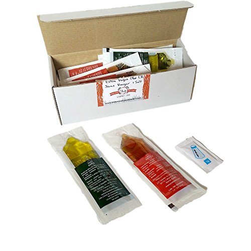 Single Serve Variety Pack Extra Virgin Olive Oil, Vinegar, Salt