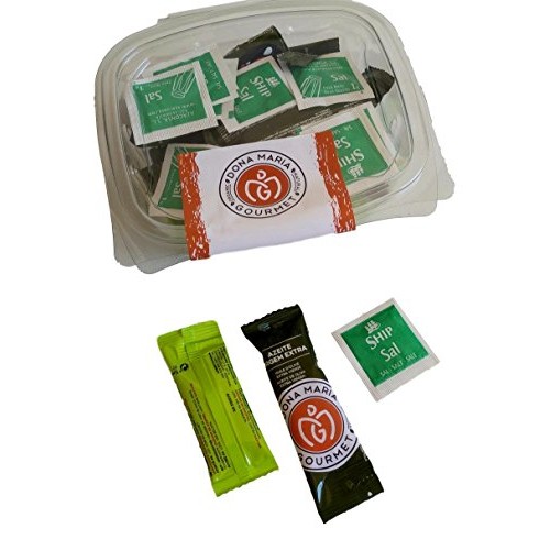 Single Serve Variety Pack Extra Virgin Olive Oil, Vinegar, Salt
