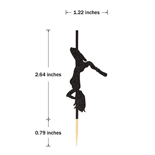 Donoter 48 Pcs Pole Dancing Cupcake Toppers Pole Dancers Cake Pi