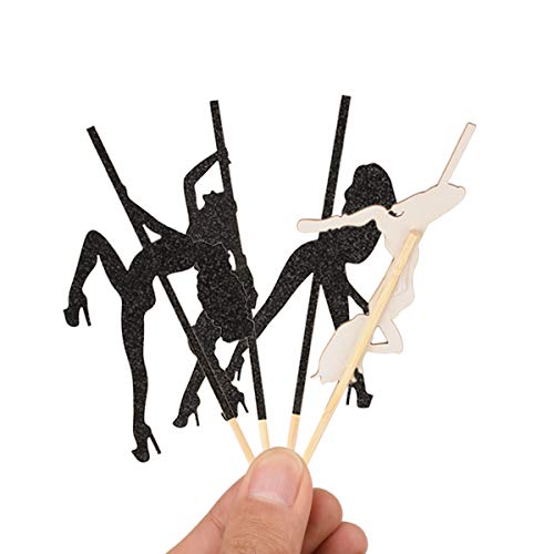 Donoter 48 Pcs Pole Dancing Cupcake Toppers Pole Dancers Cake Pi