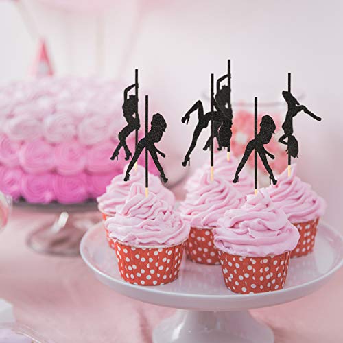 Donoter 48 Pcs Pole Dancing Cupcake Toppers Pole Dancers Cake Pi