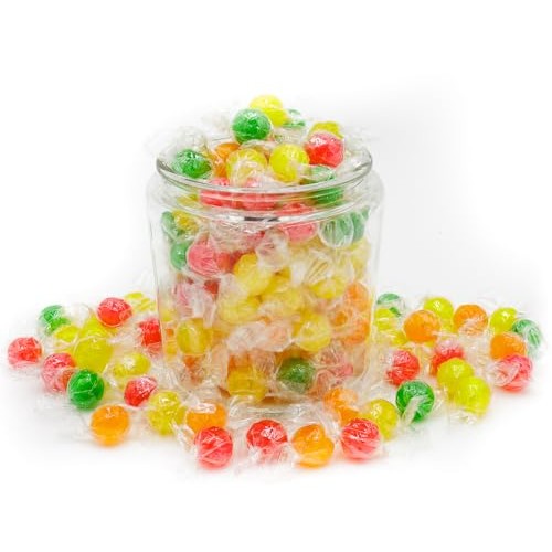 COLOMBINA SOUR BALLS Hard Candy 2 lb – Bulk Bag, 5 Assorted Frui...