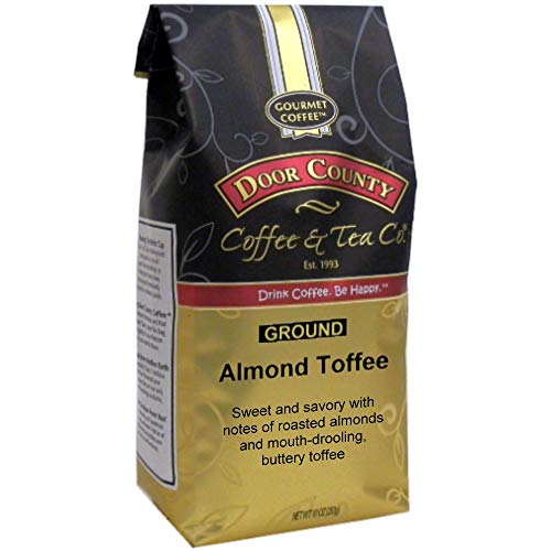 Door County Coffee, Almond Toffee Flavored Coffee, Medium Roast,
