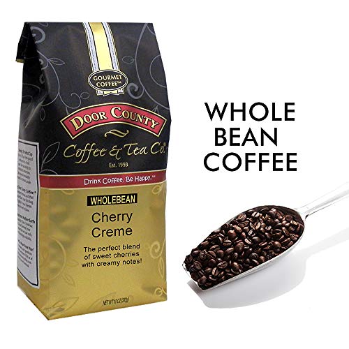 Door County Coffee, Cherry Crème, Flavored Coffee, Medium Roast,