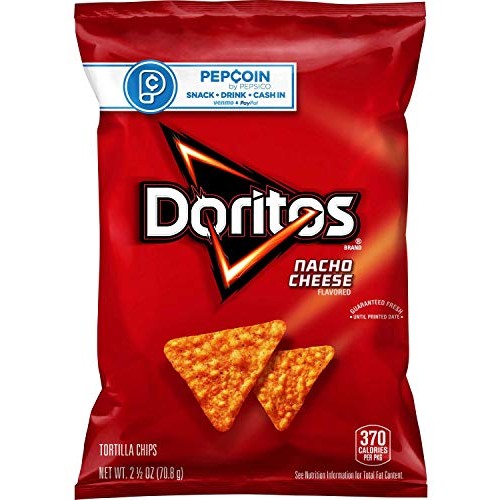 Doritos Nacho Cheese Tortilla Chips, 2.5 Ounce -- 1 Each.
