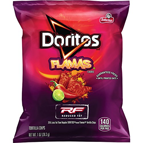 Doritos Reduced Fat Tortilla Chips, Flamas Flavored, 1 Ounce Pa