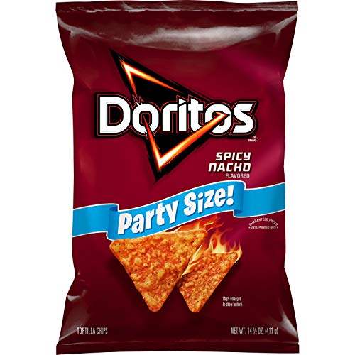 Doritos Tortilla Chips, Spicy Nacho, 14.5Oz Party Size Bag