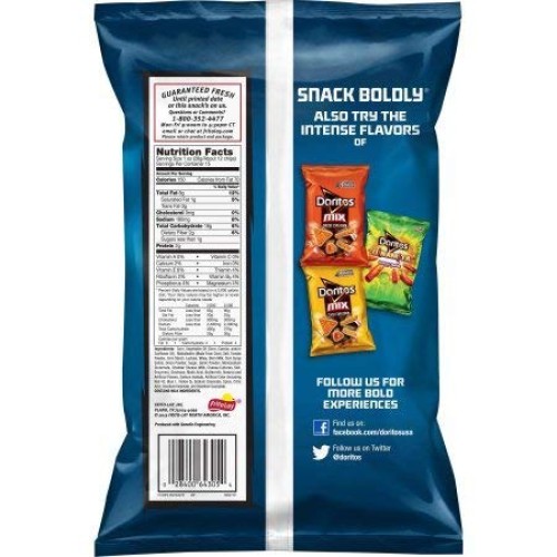 Pack Of 12 - Doritos Cool Ranch Tortilla Chips, Party Size, 15.5