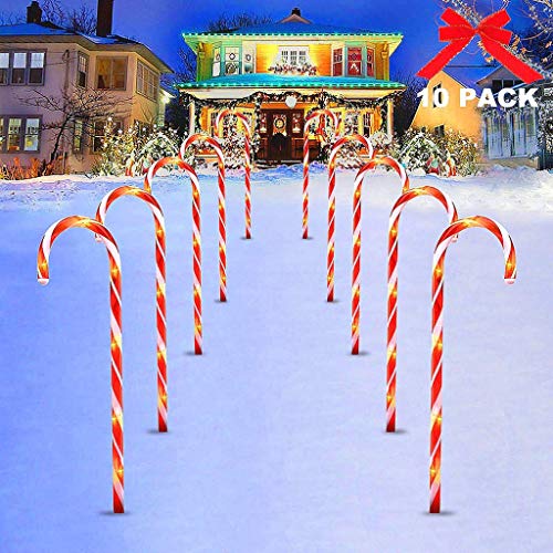 Dosoop Candy Cane Lights,Christmas Candy Cane Led Yard Lawn Path