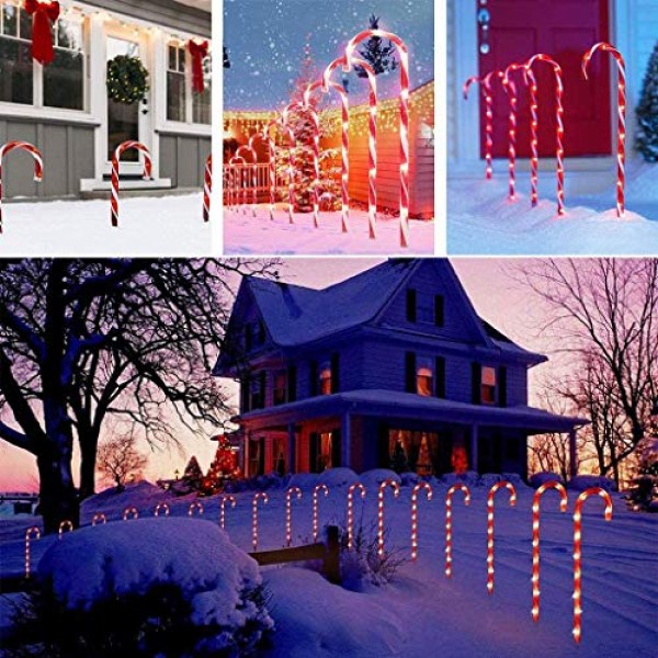 Dosoop Candy Cane Lights,Christmas Candy Cane LED Yard Lawn Path...