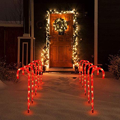 Dosoop Candy Cane Lights,Christmas Candy Cane Led Yard Lawn Path