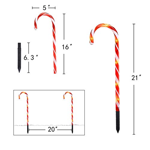 Dosoop Candy Cane Lights,Christmas Candy Cane Led Yard Lawn Path