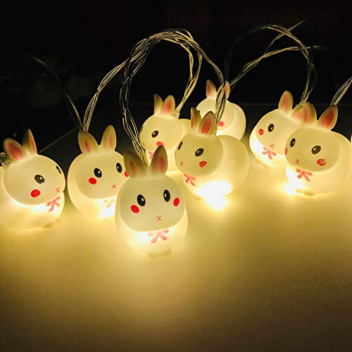 Dosoop Easter Bunny Led String Light, 10Ft 10 Leds Cute Bunny Sh
