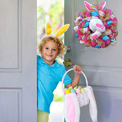 Dosoop Easter Bunny Wreath Front Door Decorations,Happy Easter B
