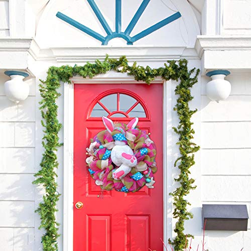 Dosoop Easter Bunny Wreath Front Door Decorations,Happy Easter B
