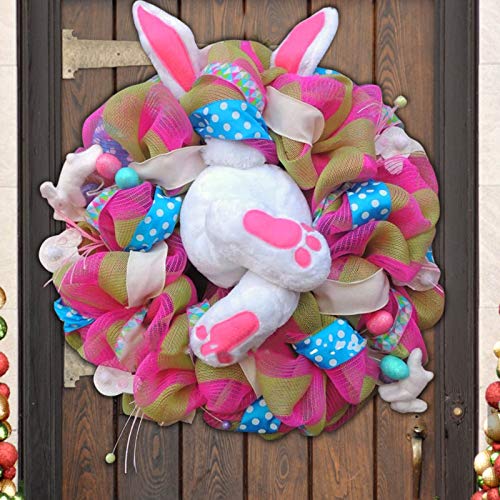 Dosoop Easter Bunny Wreath Front Door Decorations,Happy Easter B