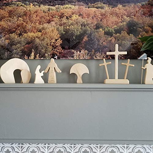 Dosoop Easter Decorations Figurines Resurrection Scene Wooden De