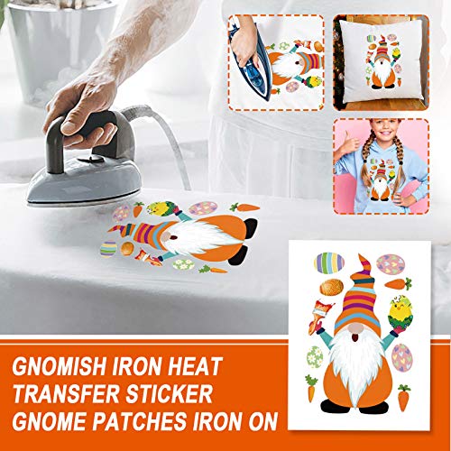 Dosoop Easter Gnome Patches Iron Heat Transfer Sticker Bunny Egg
