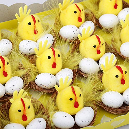 Dosoop Pack Of 12Pcs Easter Chenille Chicks Easter Bonnet Easter