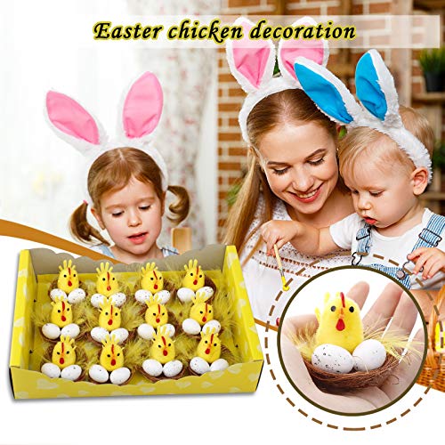 Dosoop Pack Of 12Pcs Easter Chenille Chicks Easter Bonnet Easter
