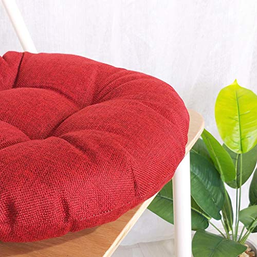 Dosoop Solid Color Round Cotton Floor Cushion, Cotton Linen Brea