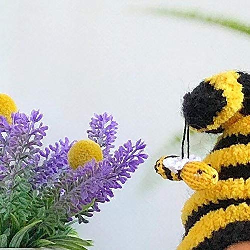 Dosoop Spring Bumble Bee Gnome Knitted Yellow Black Plush Scandi