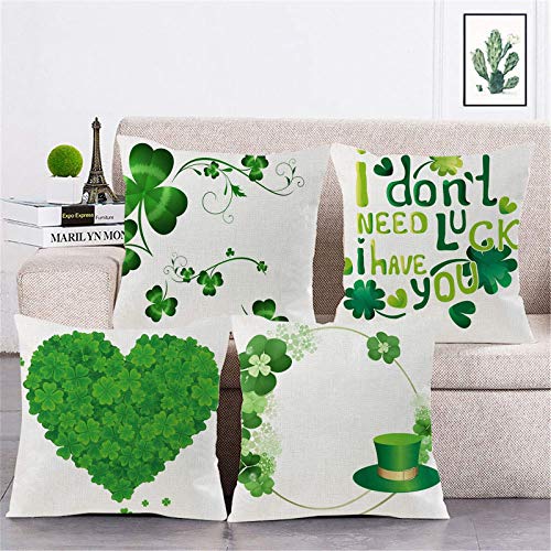 Dosoop Spring St. Patricks Day Pillow Covers,Set Of 4 Shamrock