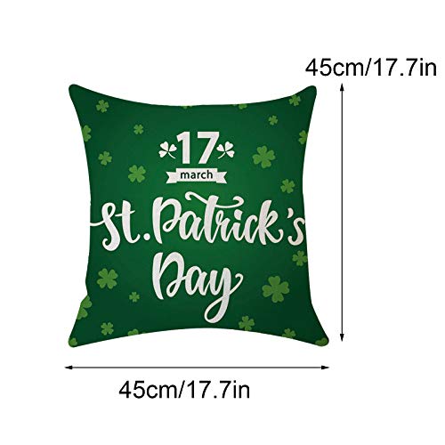 Dosoop St Patrick‘S Day Pillow Cover, Green Shamrock Pillow Cove