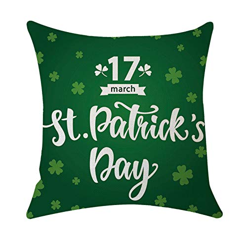 Dosoop St Patrick‘S Day Pillow Cover, Green Shamrock Pillow Cove