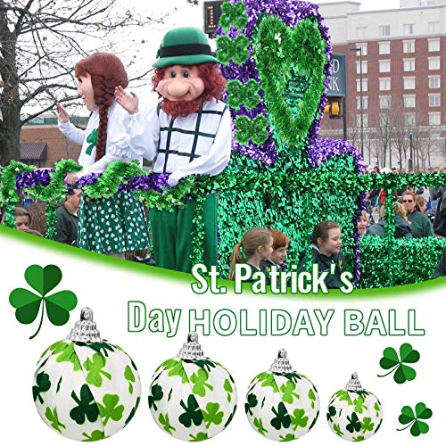 Dosoop St. Patricks Day Hanging Ball Ornament,Green Fabric Wrap