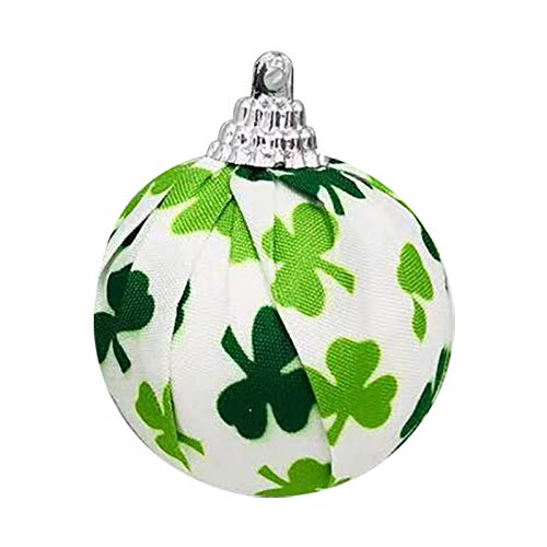 Dosoop St. Patricks Day Hanging Ball Ornament,Green Fabric Wrap