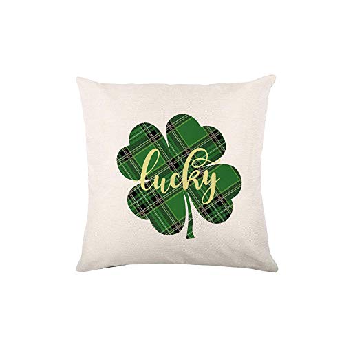 Dosoop St. Patricks Day Pillow Covers 18 X 18 Inch, Shamrock Cl