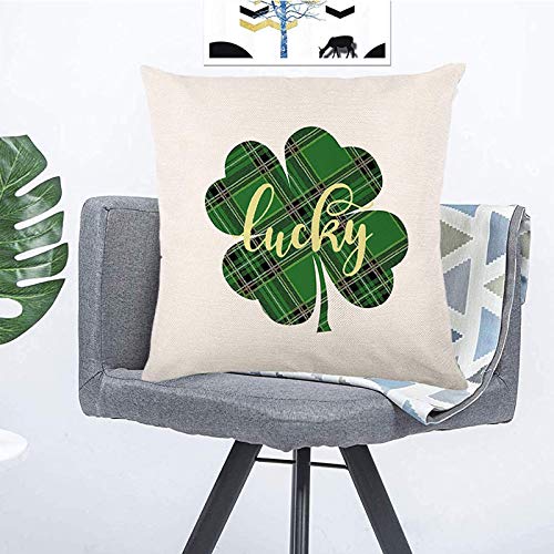 Dosoop St. Patricks Day Pillow Covers 18 X 18 Inch, Shamrock Cl
