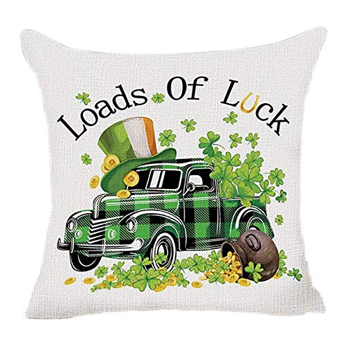 Dosoop St Patricks Day Pillow Covers,18 X 18 Inch Green Buffalo