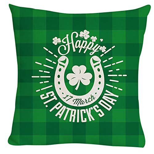 Dosoop St. Patricks Day Pillow Covers 18 X 18 Inch Shamrock Luc