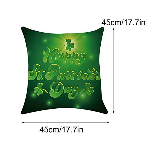 Dosoop St. Patricks Day Pillow Covers, Green Shamrock Clover Ho