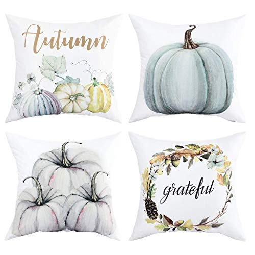 Dosoop Throw Pillow Cover, Set Of 4 Thanksgiving Fall Throw Pill