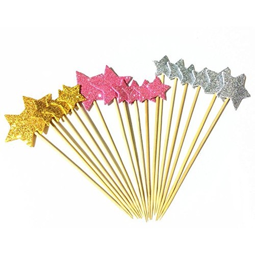 Dotebpa 48 Pieces Little Star Toppers,Food Baby Shower Decor And