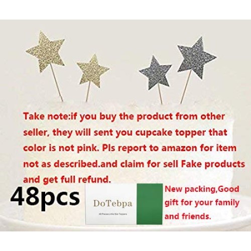 Dotebpa 48 Pieces Little Star Toppers,Food Baby Shower Decor And