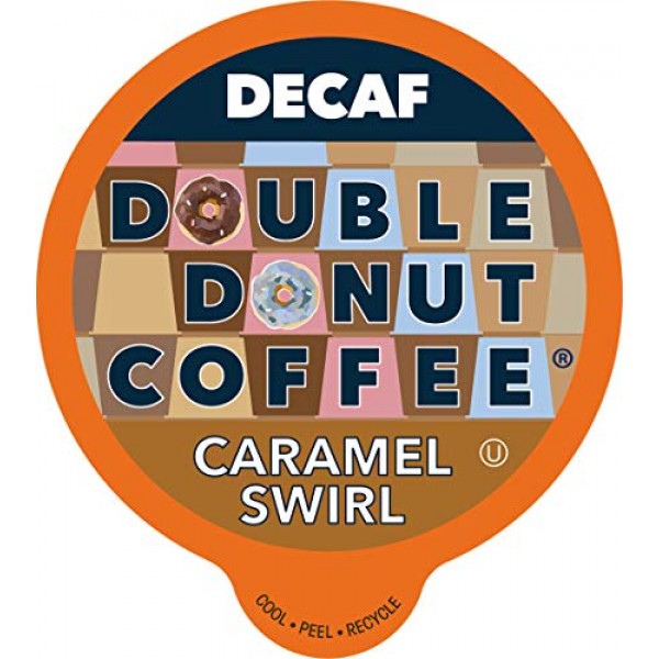 Caramel Swirl Medium Roast Decaf Flavored Coffee Pods for Keurig...