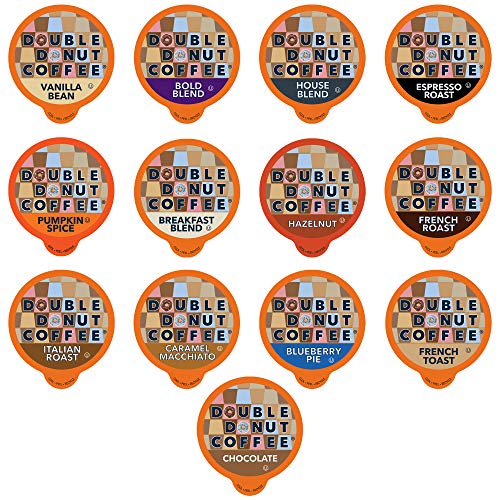 Double Donut Coffee Variety Pack Sampler, Assorted Medium Roast,