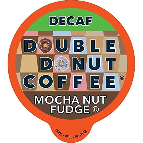 Double Donut Medium Roast Decaf Coffee Pods, Mocha Nut Fudge Fla