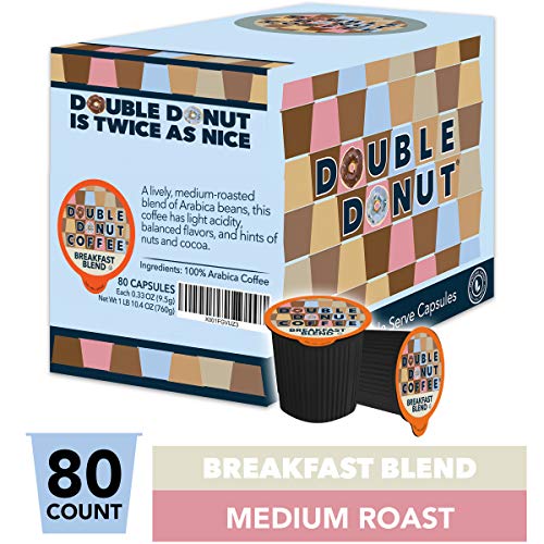 Double Donut Breakfast Blend Coffee, In Recyclable Single Serve