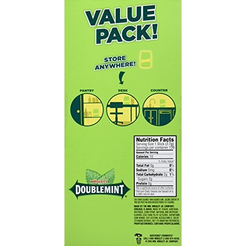 Wrigleys Doublemint Chewing Gum, 6 Value Packs 48 Packs Total