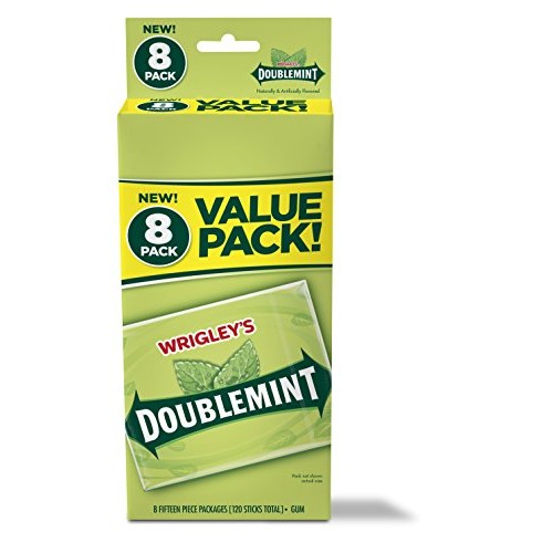 Wrigleys Doublemint Chewing Gum, 6 Value Packs 48 Packs Total