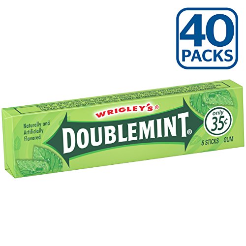 Wrigleys Doublemint Chewing Gum, 5-Count 40 Packs