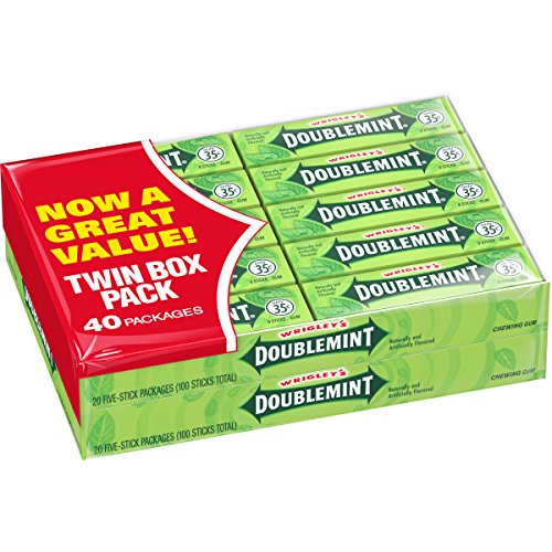 Wrigleys Doublemint Chewing Gum, 5-Count 40 Packs