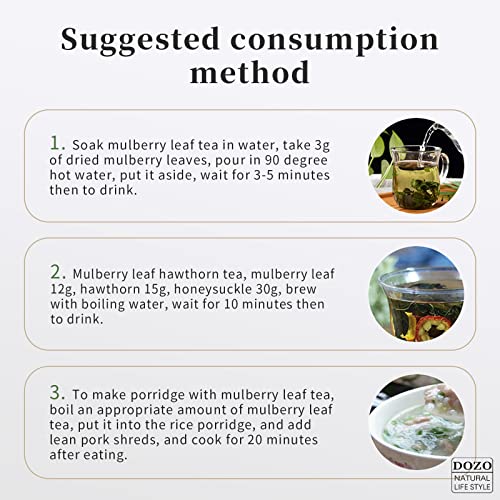 DOZO Mulberry Leaf Tea 400g（200g*2）14.1oz Healthy Herbal Tea S...